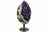 Amethyst Geode Section With Metal Stand - Uruguay #153585-2